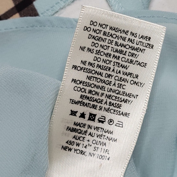 ALICE + OLIVIA Samira A-line Mini Skirt Blue Brown Plaid Mean Girls Academia sz4 - Picture 10 of 10